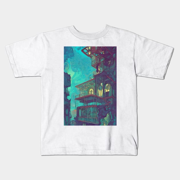 Condo In The Arts District Kids T-Shirt by EsoteraArt